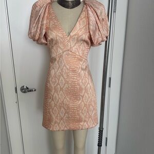 Elegant Peach Patterned Dress